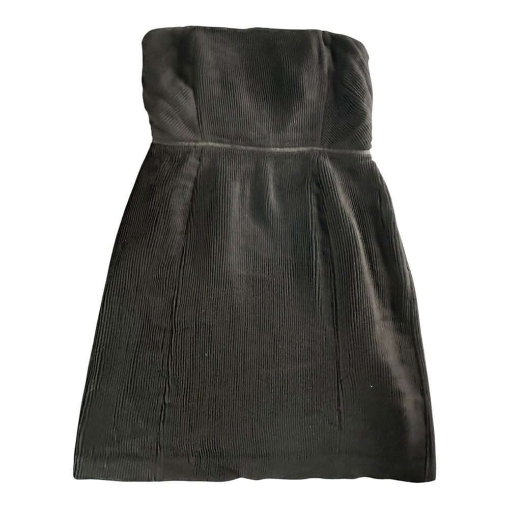 ADAM By Adam Lippes Black Silk Strapless Plisse Pleats Cocktail Dress Size 4 - Picture 8 of 16